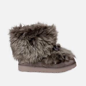 UGG CLASSIC POSH MINI THUNDER CLOUD SUEDE SHEEPSKIN WOMEN'S BOOTS SIZE US 5 NWOB